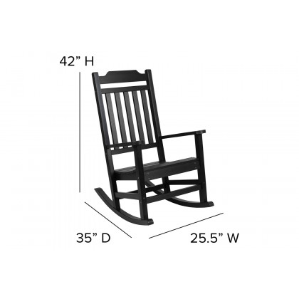 BLNK Winston Poly Resin All-Weather Rocking Chair - Black