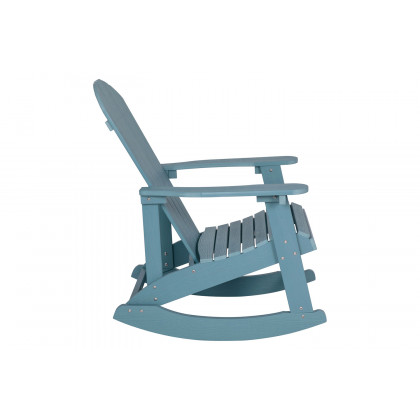 BLNK Savannah Commercial Poly Resin Wood All-Weather Adirondack Rocking Chairs with Side Table Set of 2 - Sea Foam