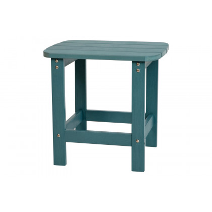 BLNK Savannah Commercial Poly Resin Wood All-Weather Adirondack Rocking Chairs with Side Table Set of 2 - Sea Foam