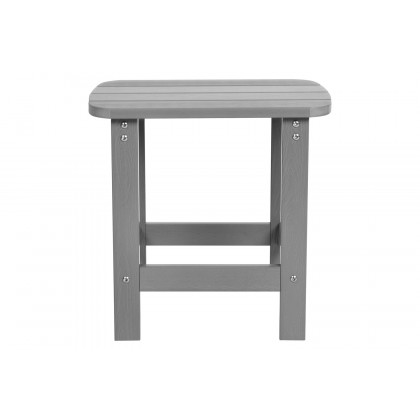 BLNK Finn Commercial All-Weather Poly Resin 2-Slat Rocking Adirondack Chairs with Matching Side Table Set of 2 - Gray