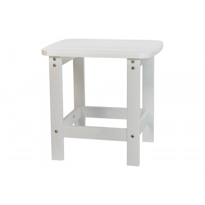 BLNK Finn Commercial All-Weather Poly Resin 2-Slat Rocking Adirondack Chairs with Matching Side Table Set of 2 - White