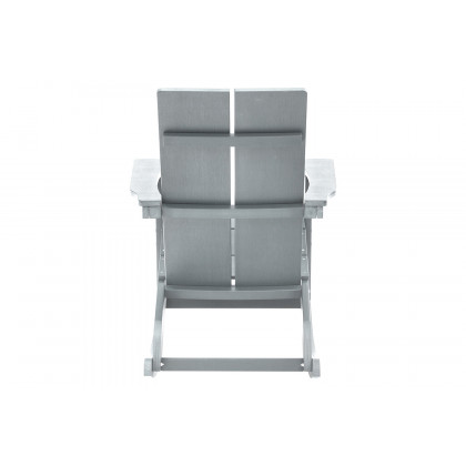 BLNK Finn Commercial All-Weather Poly Resin 2-Slat Rocking Adirondack Chair with Rust Resistant Stainless Steel Hardware - Gray