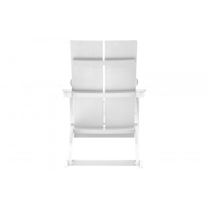BLNK Finn Commercial All-Weather Poly Resin 2-Slat Rocking Adirondack Chair with Rust Resistant Stainless Steel Hardware Set of 2 - White