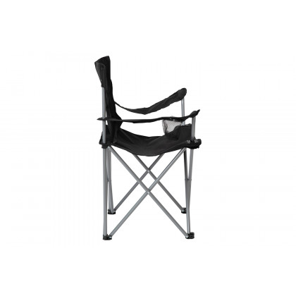 BLNK Quad Folding Camping and Sports Chair with Armrest Cupholder - Black