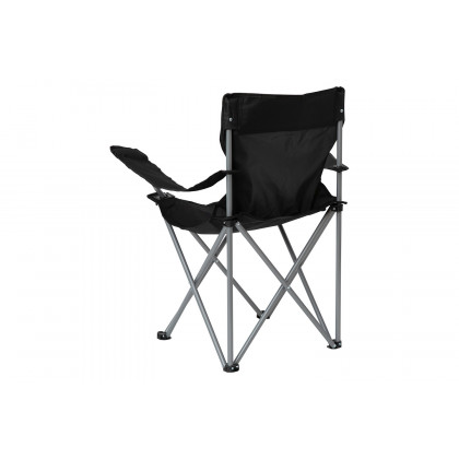 BLNK Quad Folding Camping and Sports Chair with Armrest Cupholder - Black