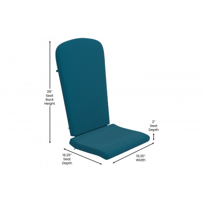 BLNK Charlestown All-Weather Indoor-Outdoor High Back Adirondack Chair Cushions Set of 2 - Teal