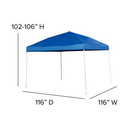 BLNK Knox Pop Up Event Canopy Tent with Carry Bag and Folding Bench Set - Blue