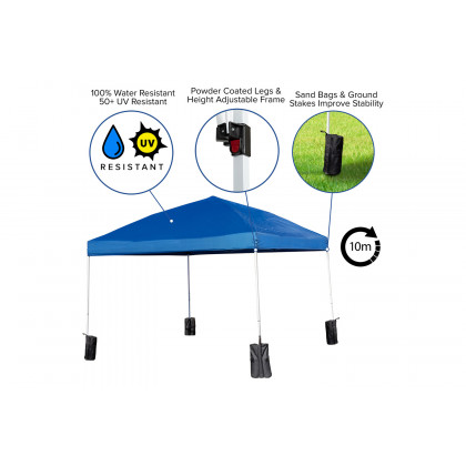 BLNK Otis Portable Tent Set - Wheeled Blue, 10'W x 10'L