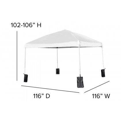 BLNK Otis Portable Tent Set - Wheeled White, 10'W x 10'L