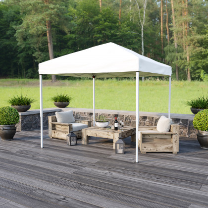 BLNK Harris Outdoor Pop Up Event Slanted Leg Canopy Tent with Carry Bag - White, 8'W x 8'L
