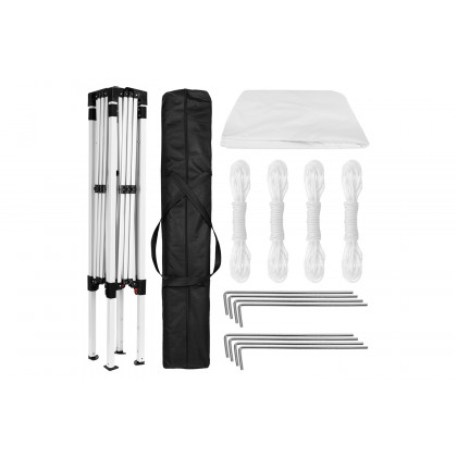 BLNK Harris Outdoor Pop Up Event Slanted Leg Canopy Tent with Carry Bag - White, 8'W x 8'L