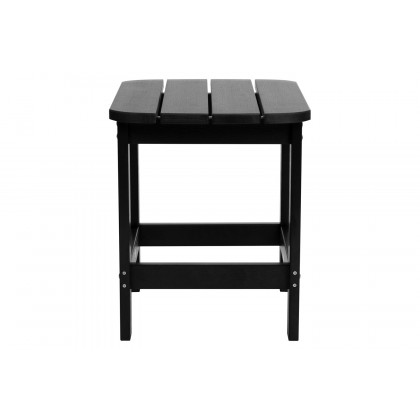 BLNK Charlestown Commercial All-Weather Poly Resin Wood Adirondack Side Table - Black