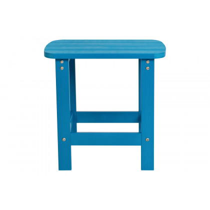BLNK Charlestown Commercial All-Weather Poly Resin Wood Adirondack Side Table - Blue