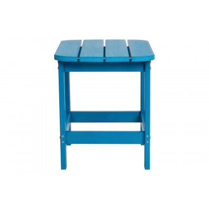 BLNK Charlestown Commercial All-Weather Poly Resin Wood Adirondack Side Table - Blue