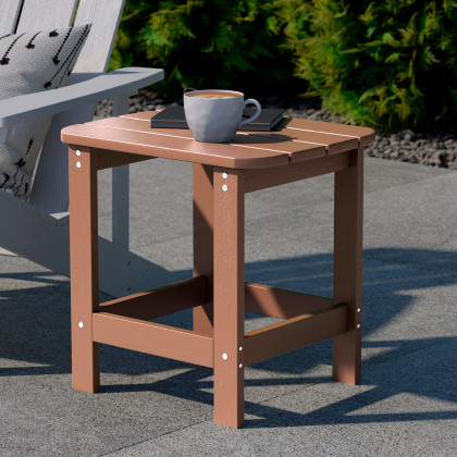 BLNK - Charlestown Commercial All-Weather Poly Resin Wood Adirondack Side Table