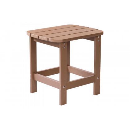 BLNK Charlestown Commercial All-Weather Poly Resin Wood Adirondack Side Table - Natural Cedar
