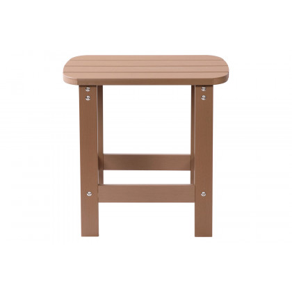 BLNK Charlestown Commercial All-Weather Poly Resin Wood Adirondack Side Table - Natural Cedar