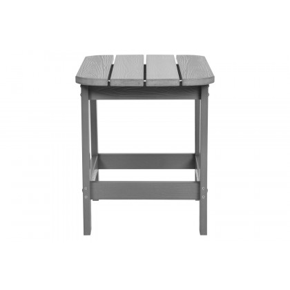 BLNK Charlestown Commercial All-Weather Poly Resin Wood Adirondack Side Table - Gray