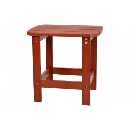 BLNK Charlestown Commercial All-Weather Poly Resin Wood Adirondack Side Table - Red