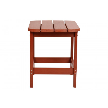 BLNK Charlestown Commercial All-Weather Poly Resin Wood Adirondack Side Table - Red