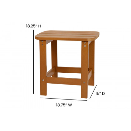BLNK - Charlestown Commercial All-Weather Indoor-Outdoor Poly Resin Wood Adirondack Side Table