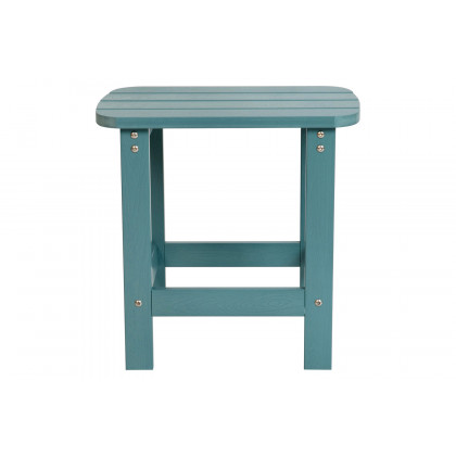 BLNK Charlestown Commercial All-Weather Poly Resin Wood Adirondack Side Table - Teal