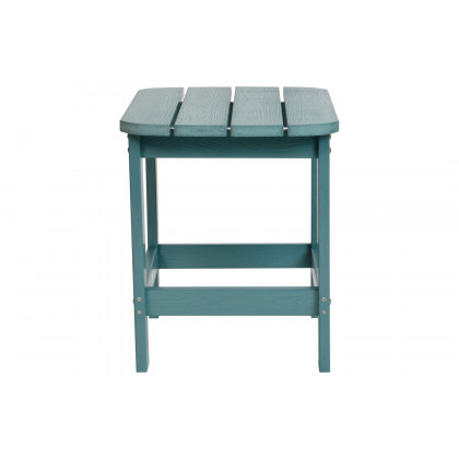 BLNK Charlestown Commercial All-Weather Poly Resin Wood Adirondack Side Table - Teal