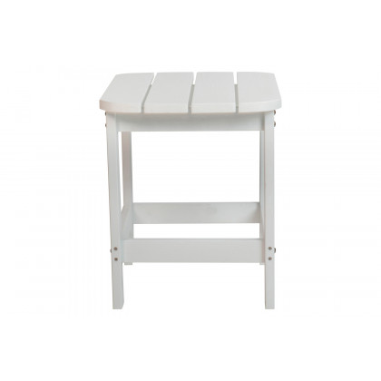 BLNK Charlestown Commercial All-Weather Poly Resin Wood Adirondack Side Table - White