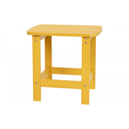 BLNK Charlestown Commercial All-Weather Poly Resin Wood Adirondack Side Table - Yellow