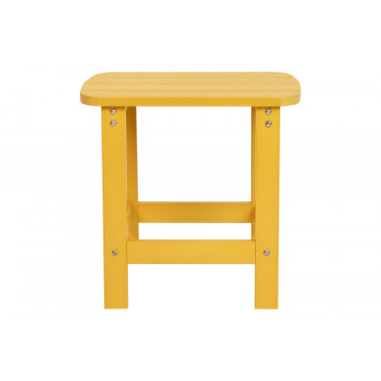 BLNK Charlestown Commercial All-Weather Poly Resin Wood Adirondack Side Table - Yellow