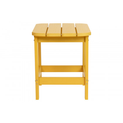 BLNK Charlestown Commercial All-Weather Poly Resin Wood Adirondack Side Table - Yellow