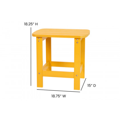 BLNK Charlestown Commercial All-Weather Poly Resin Wood Adirondack Side Table - Yellow