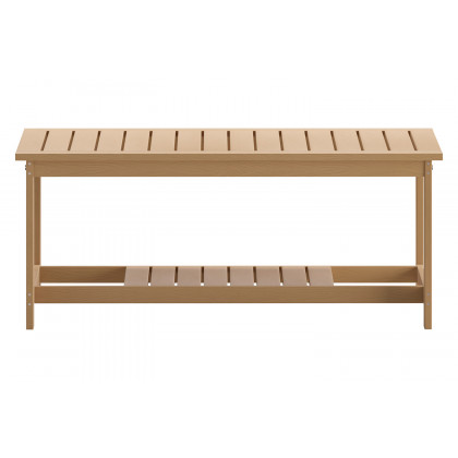 BLNK Charlestown Commercial All-Weather Poly Resin Wood Two Tiered Adirondack Slatted Coffee Conversation Table - Cedar