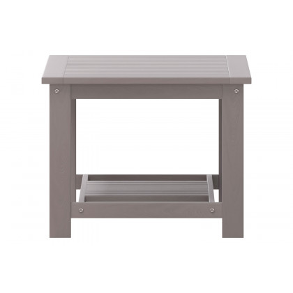 BLNK Charlestown Commercial All-Weather Poly Resin Wood Two Tiered Adirondack Slatted Coffee Conversation Table - Gray