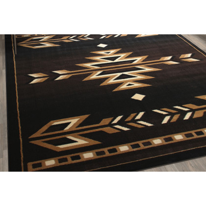 BLNK Amado Collection Southwestern Style Olefin Accent Area Rug with Jute Backing - Brown, 8'W x 10'L