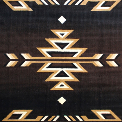 BLNK Amado Collection Southwestern Style Olefin Accent Area Rug with Jute Backing - Brown, 8'W x 10'L