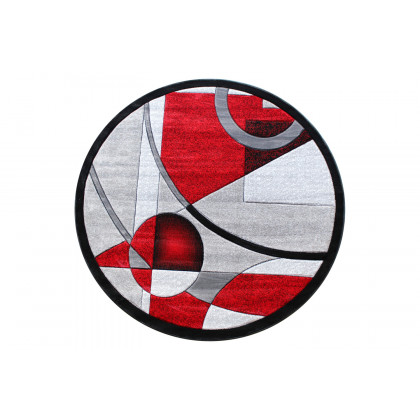BLNK - Elias Collection Geometric Abstract Round Olefin Area Rug with Jute Backing