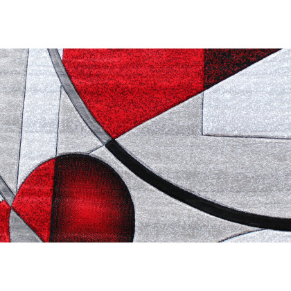 BLNK - Elias Collection Geometric Abstract Round Olefin Area Rug with Jute Backing