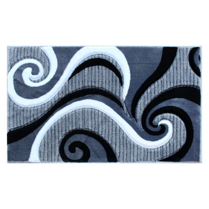 BLNK Athos Collection Abstract Olefin Area Rug with Jute Backing - Gray, 2'W x 3'L