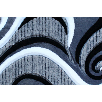 BLNK Athos Collection Abstract Olefin Area Rug with Jute Backing - Gray, 2'W x 3'L