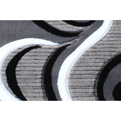 BLNK Athos Collection Abstract Olefin Area Rug with Jute Backing - Gray, 2'W x 7'L