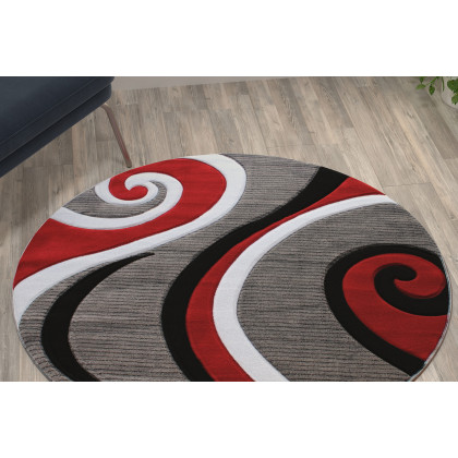 BLNK - Athos Collection Abstract Olefin Area Rug with Jute Backing