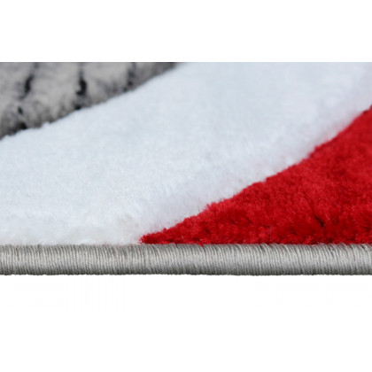 BLNK Athos Collection Abstract Olefin Area Rug with Jute Backing - Red, 5'W x 7'L