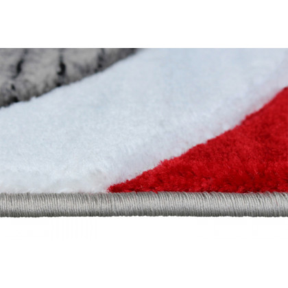 BLNK Athos Collection Abstract Olefin Area Rug with Jute Backing - Red, 8'W x 10'L