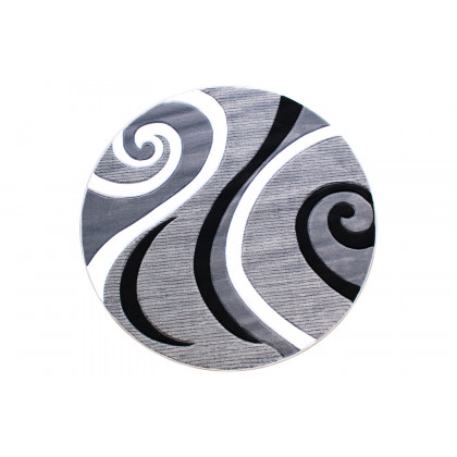 BLNK Athos Collection Abstract Olefin Area Rug with Jute Backing - Gray, 8'W x 8'L