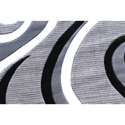 BLNK Athos Collection Abstract Olefin Area Rug with Jute Backing - Gray, 8'W x 8'L