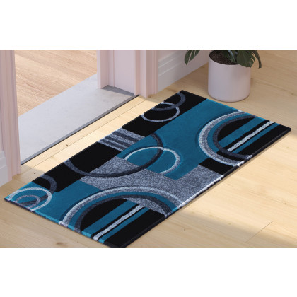 BLNK - Audra Collection Geometric Abstract Olefin Area Rug with Jute Backing
