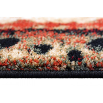 BLNK Ursus Collection Rustic Lodge Wandering Black Bear and Cub Area Rug with Jute Backing - 2'W x 3'L