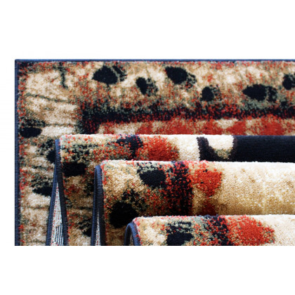BLNK Ursus Collection Rustic Lodge Wandering Black Bear and Cub Area Rug with Jute Backing - 3'W x 10'L