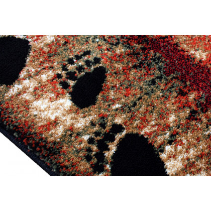 BLNK Ursus Collection Rustic Lodge Wandering Black Bear and Cub Area Rug with Jute Backing - 4'W x 5'L